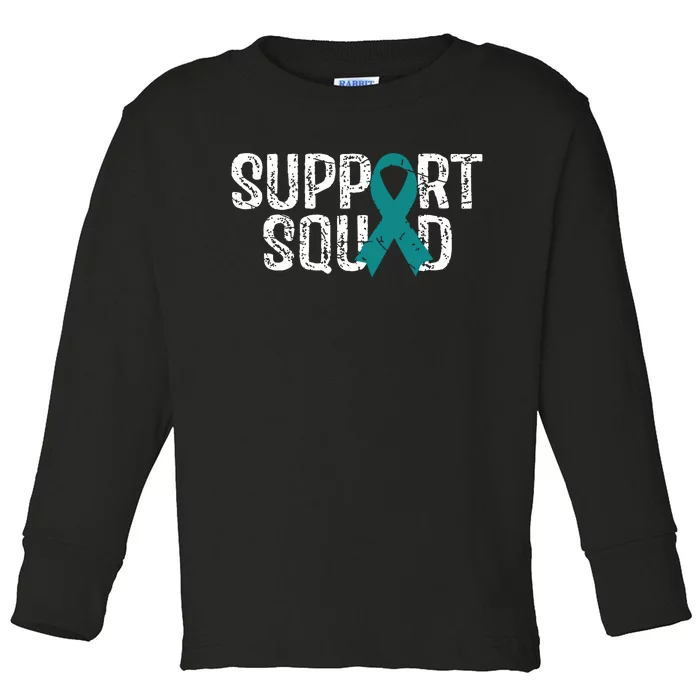 Support Squad Ovarian Cancer Awareness Toddler Long Sleeve Shirt