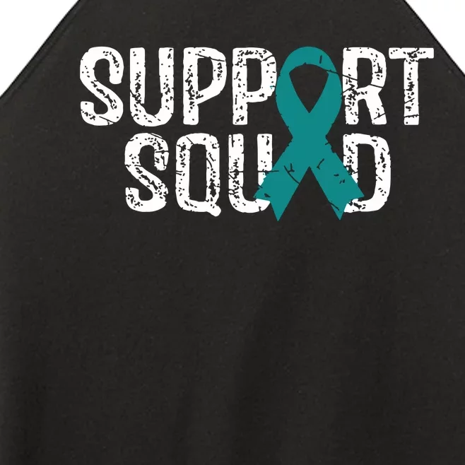 Support Squad Ovarian Cancer Awareness Women’s Perfect Tri Rocker Tank