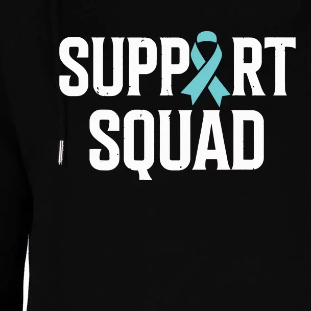 Support Squad Ovarian Cancer Raise Ovarian Cancer Awareness Womens Funnel Neck Pullover Hood