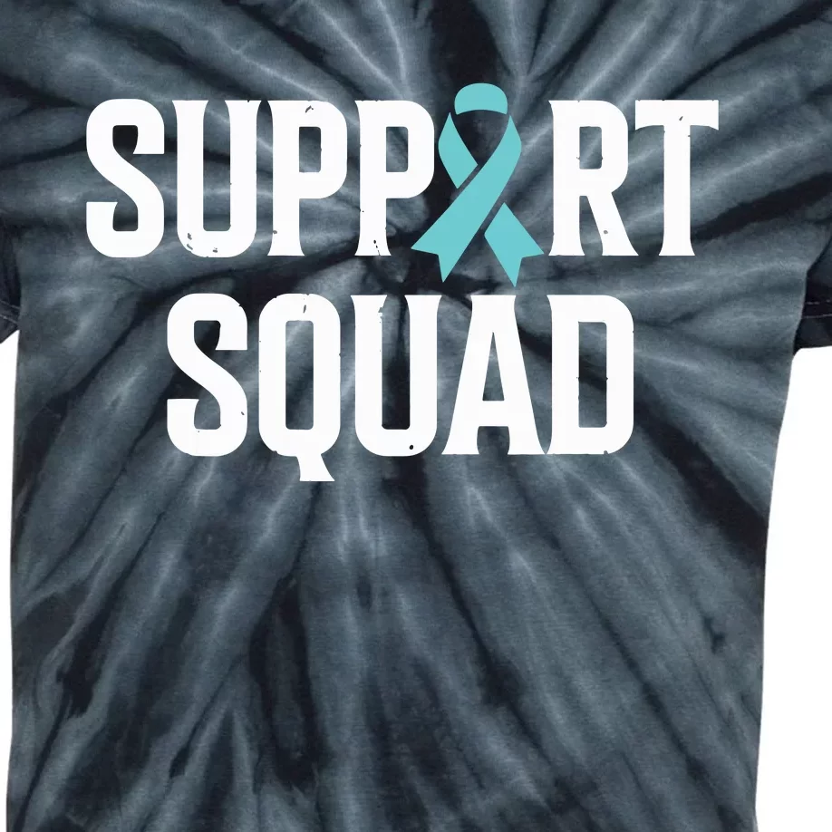 Support Squad Ovarian Cancer Raise Ovarian Cancer Awareness Kids Tie-Dye T-Shirt