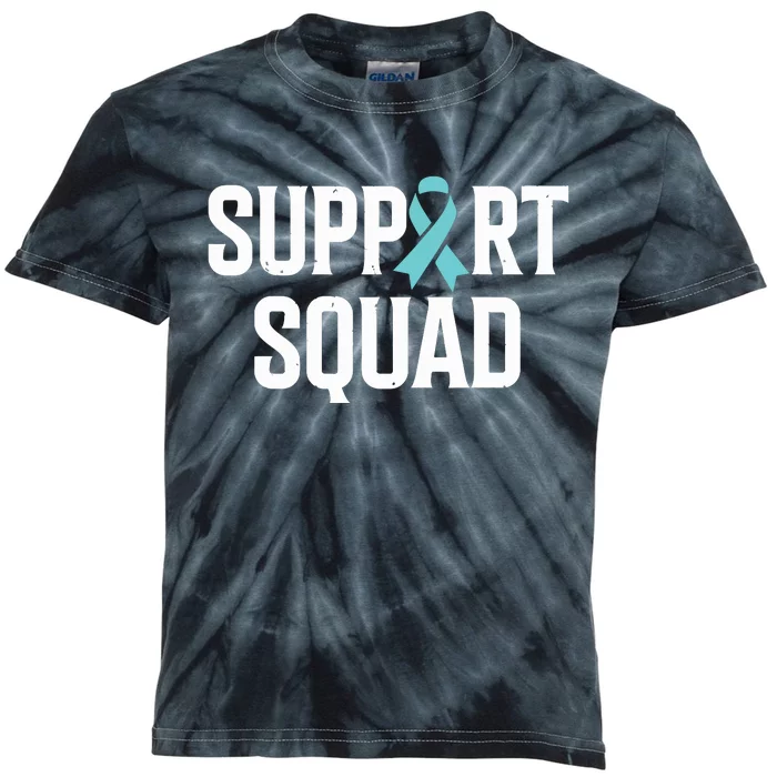 Support Squad Ovarian Cancer Raise Ovarian Cancer Awareness Kids Tie-Dye T-Shirt