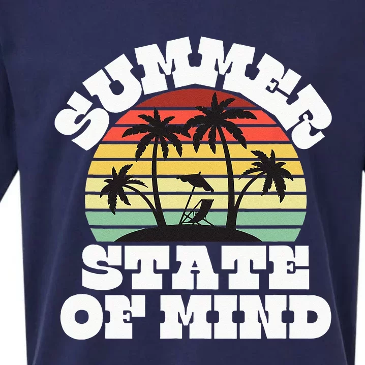 Summer State Of Mind Palm Trees Beach Sueded Cloud Jersey T-Shirt