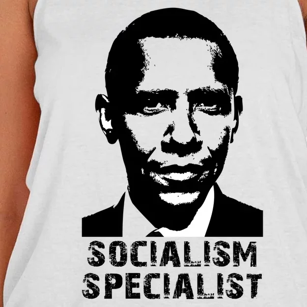 Socialism Specialist Obama Women's Knotted Racerback Tank