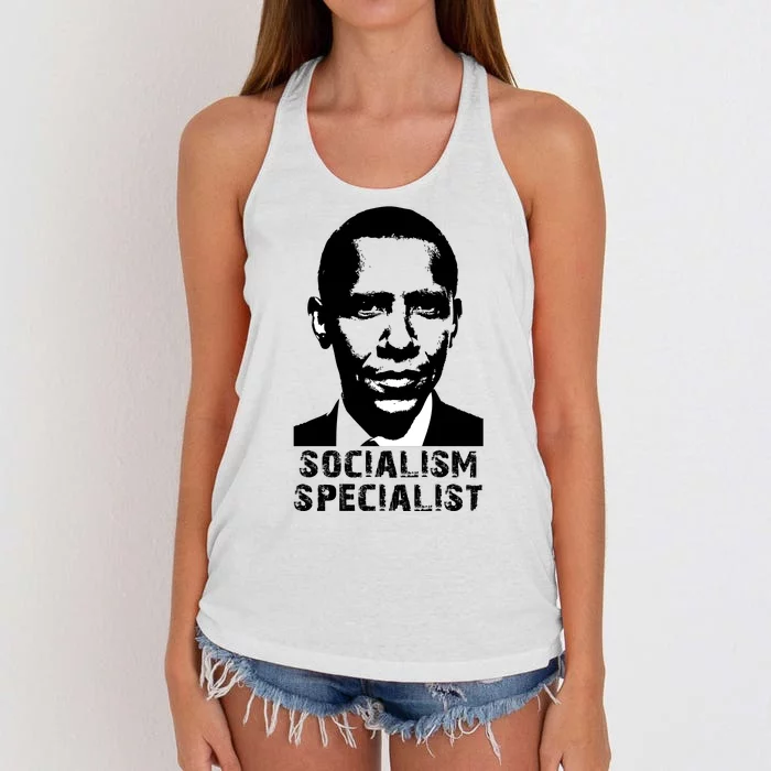 Socialism Specialist Obama Women's Knotted Racerback Tank