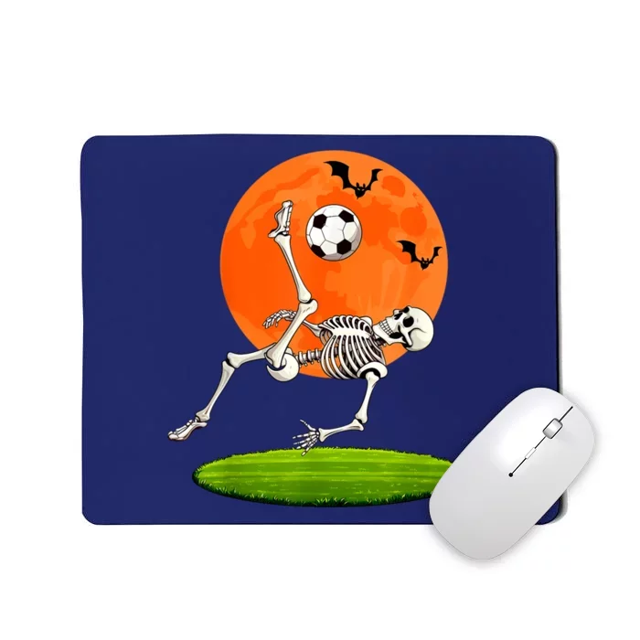 Soccer Skeleton Overhead Kick Soccer Player Halloween Moon Mousepad