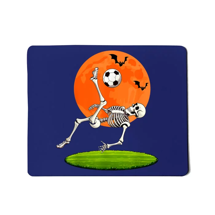 Soccer Skeleton Overhead Kick Soccer Player Halloween Moon Mousepad