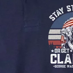 Stay Strapped Or Get Clapped George Washington 4th Of July Softstyle Adult Sport Polo