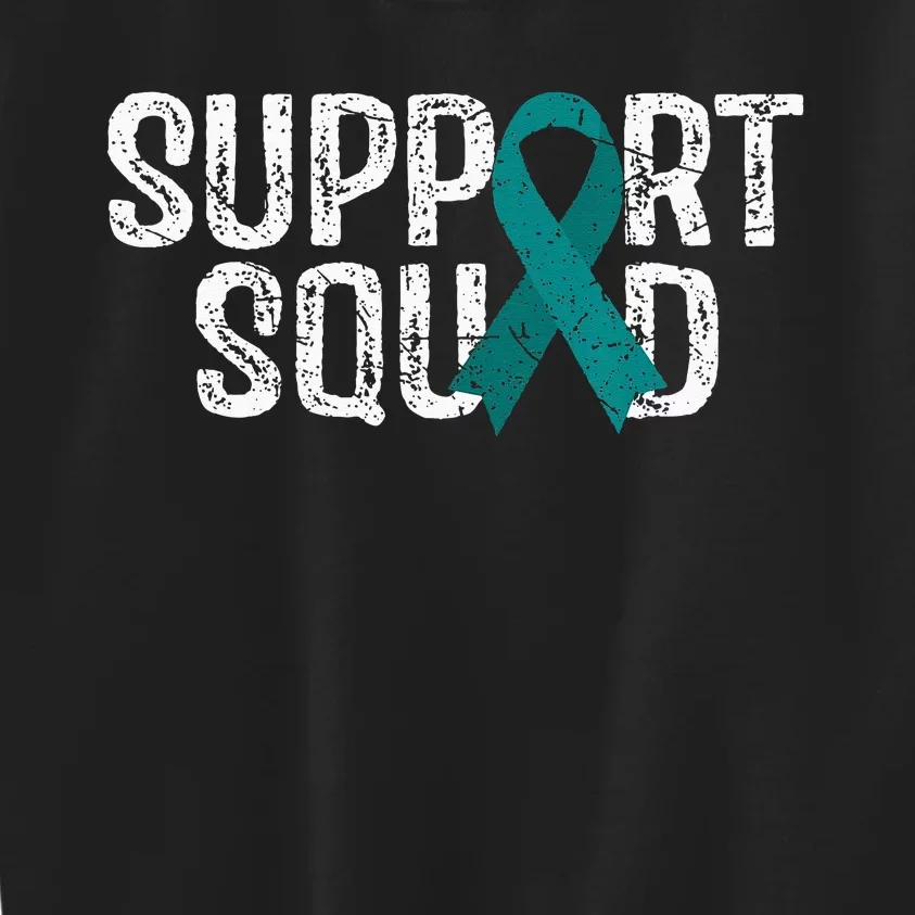 Support Squad Ovarian Cancer Awareness Kids Sweatshirt