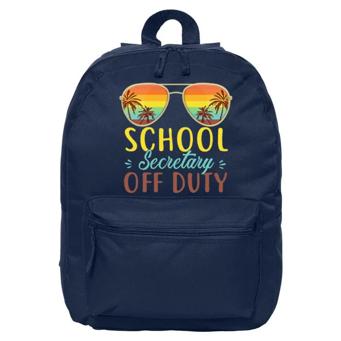 School Secretary Off Duty Summer Vacation Last Day Of School 16 in Basic Backpack