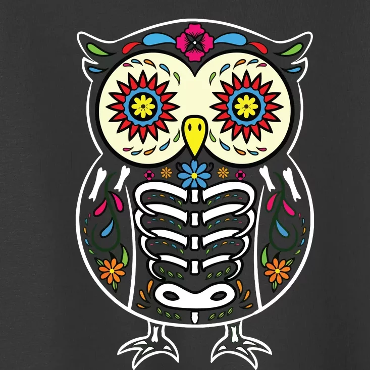 Sugar Skull Owl Dia De Los Muertos Halloween Toddler T-Shirt