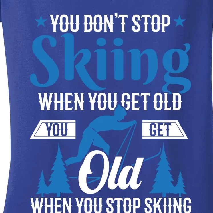 Ski Saying Old Grandpa Gift Women's V-Neck T-Shirt