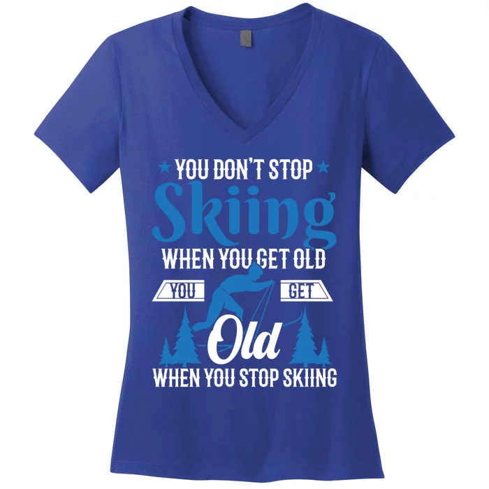 Ski Saying Old Grandpa Gift Women's V-Neck T-Shirt