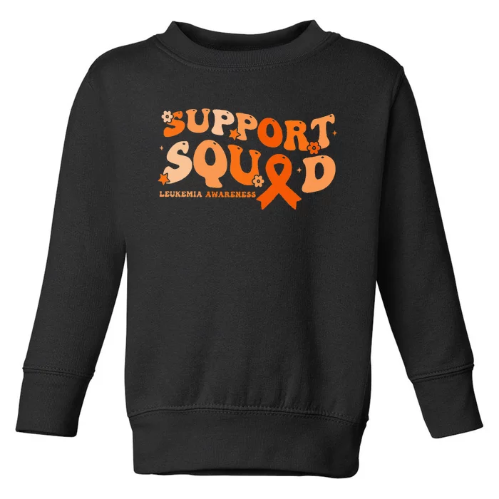 Support Squad Orange Ribbon Leukemia Blood Cancer Awareness (1) Toddler Sweatshirt