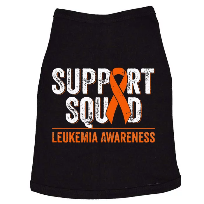 Support Squad Orange Ribbon Leukemia Blood Cancer Awareness Doggie Tank