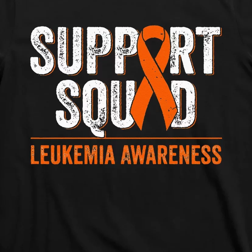 Support Squad Orange Ribbon Leukemia Blood Cancer Awareness T-Shirt