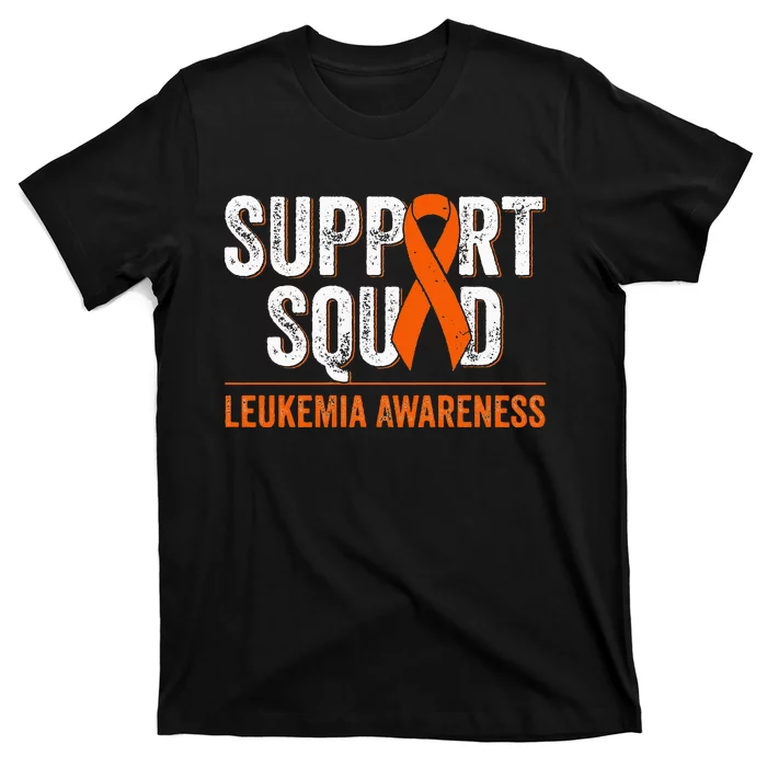 Support Squad Orange Ribbon Leukemia Blood Cancer Awareness T-Shirt