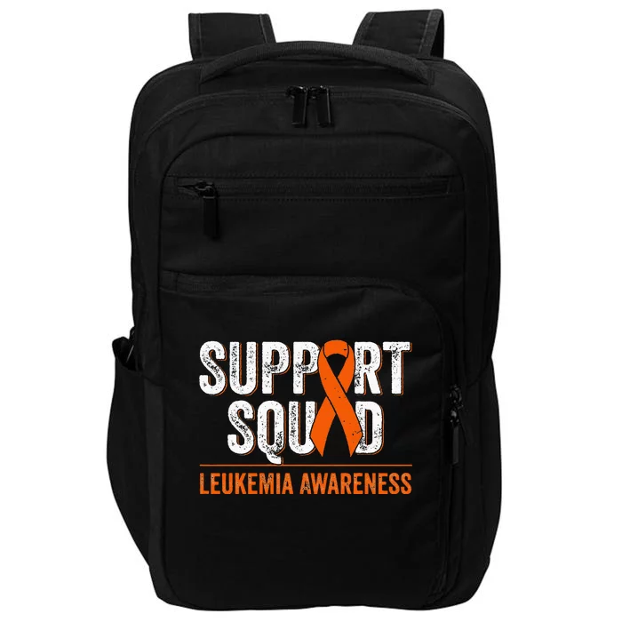 Support Squad Orange Ribbon Leukemia Blood Cancer Awareness Impact Tech Backpack