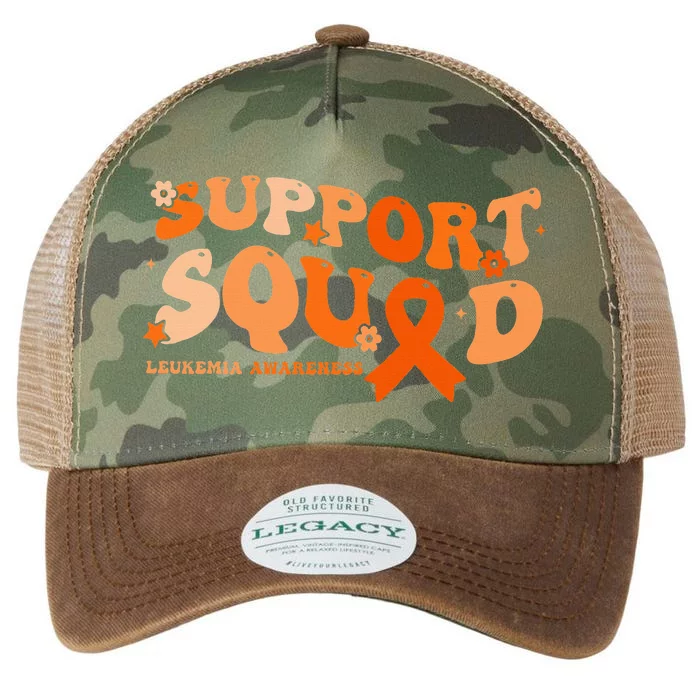 Support Squad Orange Ribbon Leukemia Blood Cancer Awareness Legacy Tie Dye Trucker Hat