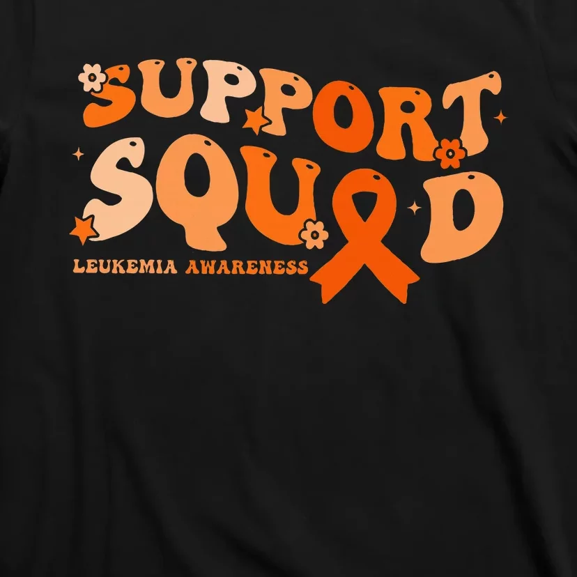 Support Squad Orange Ribbon Leukemia Blood Cancer Awareness T-Shirt