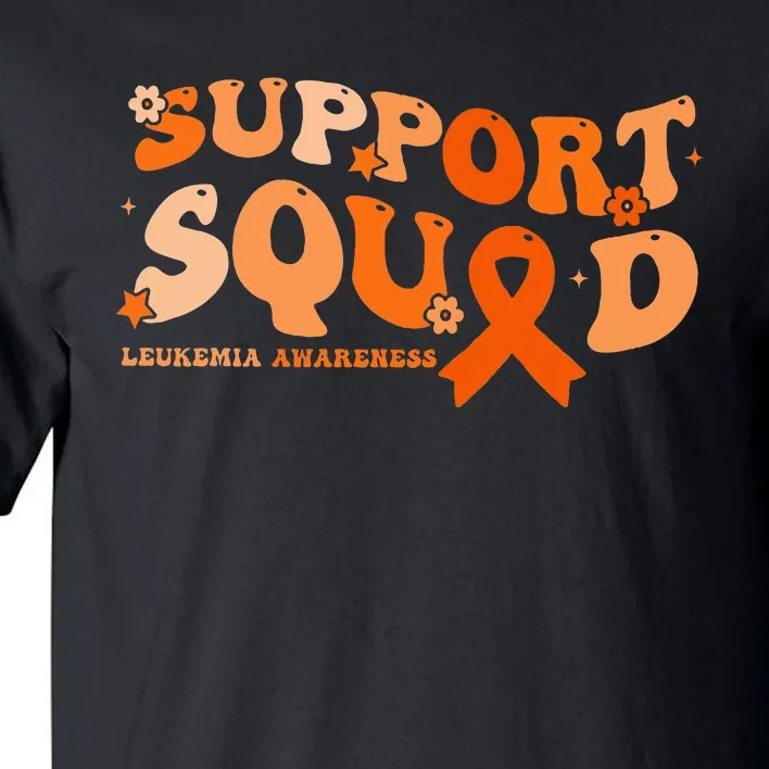 Support Squad Orange Ribbon Leukemia Blood Cancer Awareness Tall T-Shirt