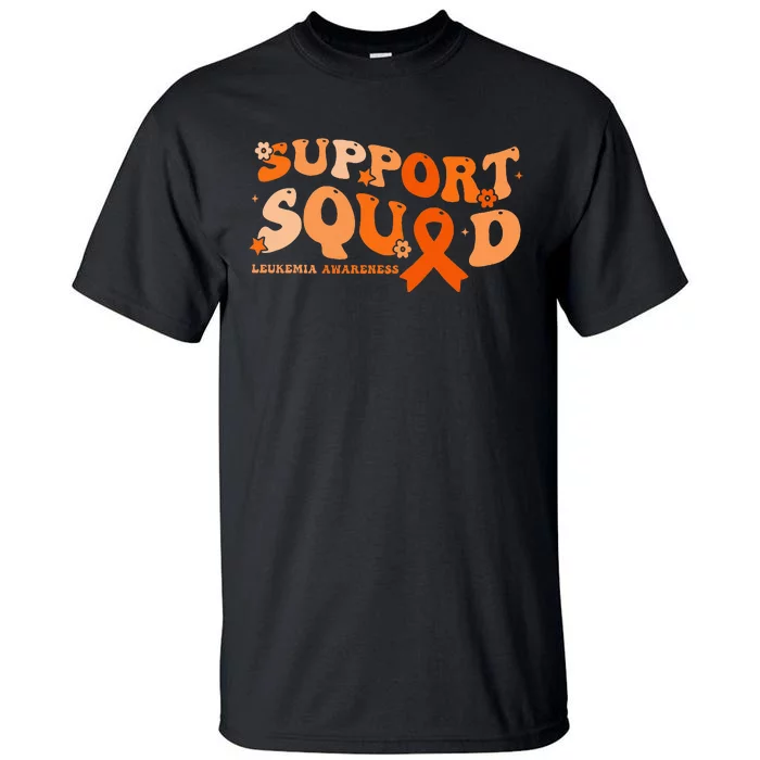 Support Squad Orange Ribbon Leukemia Blood Cancer Awareness Tall T-Shirt