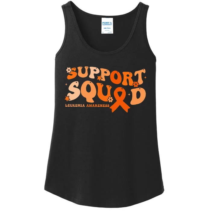 Support Squad Orange Ribbon Leukemia Blood Cancer Awareness Ladies Essential Tank