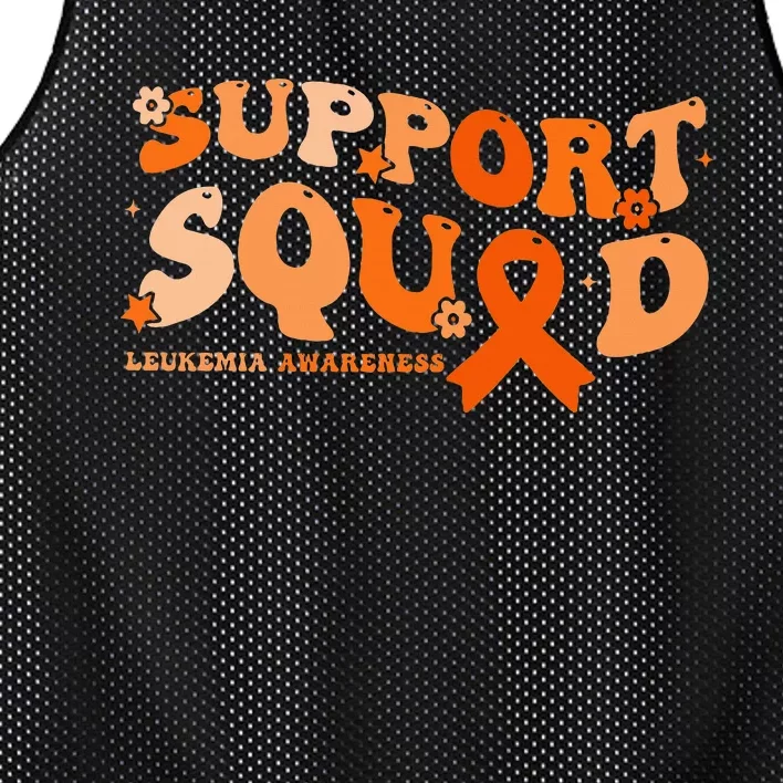 Support Squad Orange Ribbon Leukemia Blood Cancer Awareness Mesh Reversible Basketball Jersey Tank