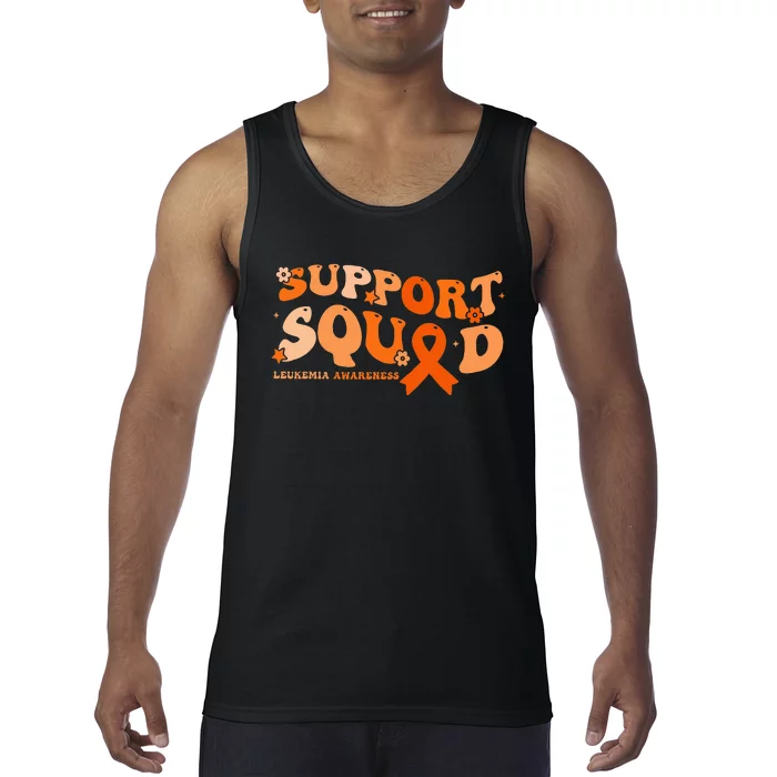 Support Squad Orange Ribbon Leukemia Blood Cancer Awareness Tank Top