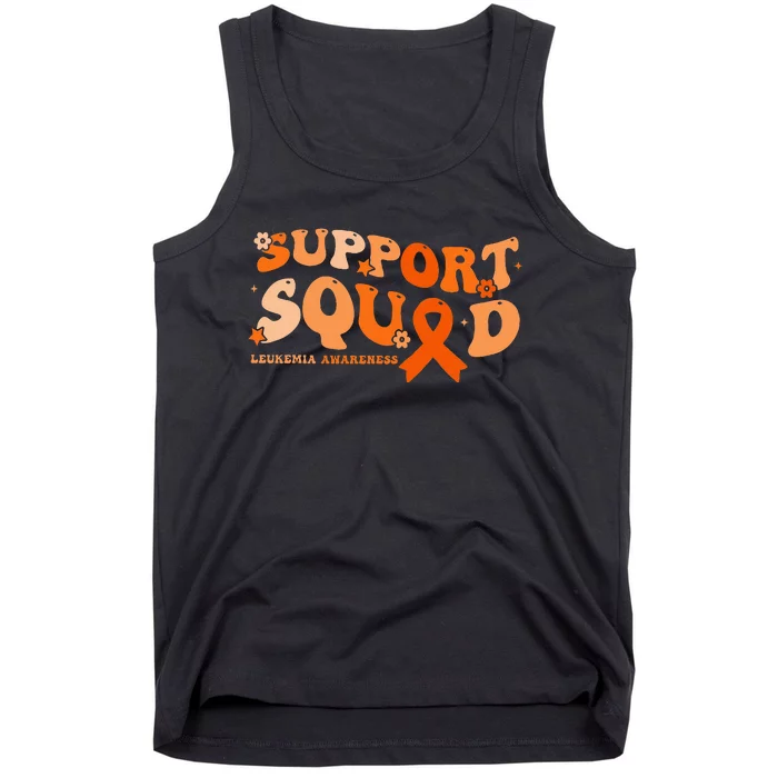 Support Squad Orange Ribbon Leukemia Blood Cancer Awareness Tank Top