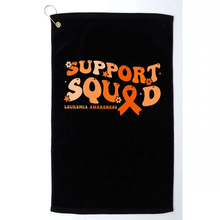 Support Squad Orange Ribbon Leukemia Blood Cancer Awareness Platinum Collection Golf Towel