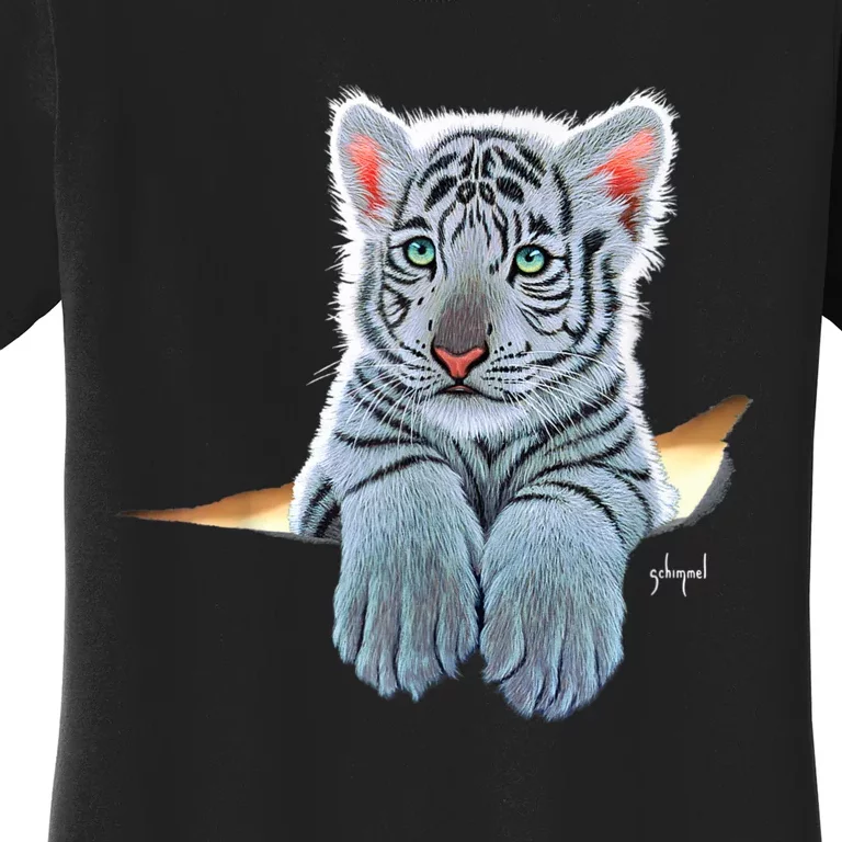 Schim Schimmel Original Artwork, White Tiger Cub Women's T-Shirt