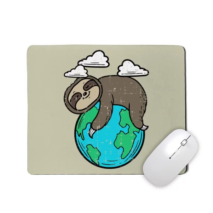 Sloth Sleeping On Earth Day Climate Change Women Mousepad