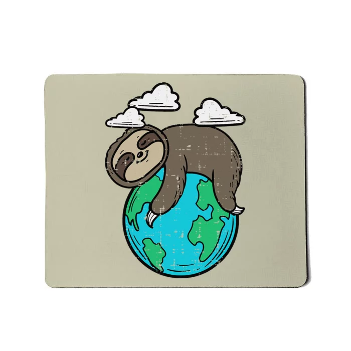 Sloth Sleeping On Earth Day Climate Change Women Mousepad