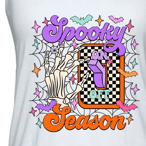 Spooky Season On Skeleton Hand Halloween Pumpkin Ladies Essential Flowy Tank