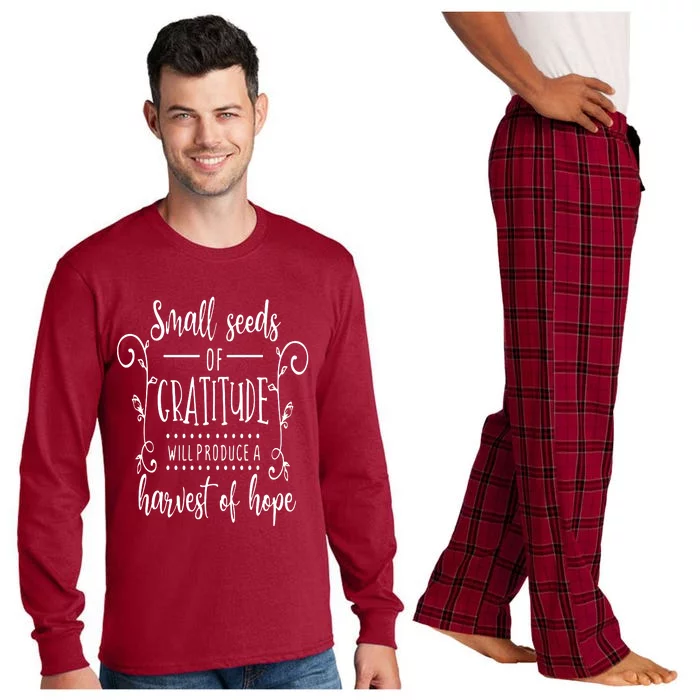 Small Seeds Of Gratitude Long Sleeve Pajama Set