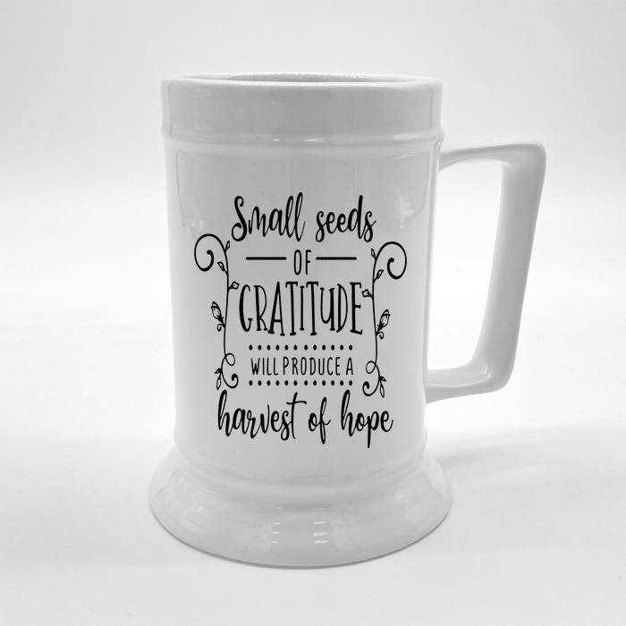 Small Seeds Of Gratitude Front & Back Beer Stein