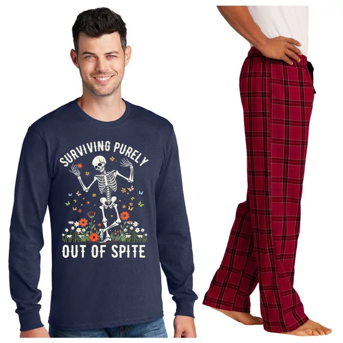 Skeleton Surviving Out Of Spite Alive Out Of Spite Long Sleeve Pajama Set