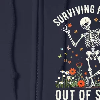 Skeleton Surviving Out Of Spite Alive Out Of Spite Full Zip Hoodie