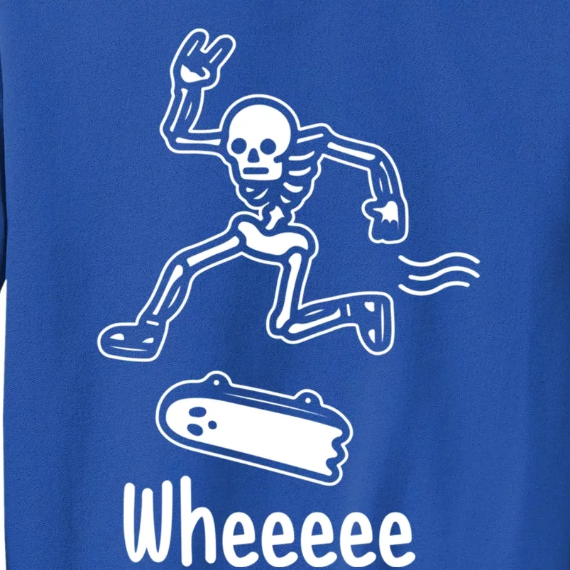 Skateboard Skeleton On Ghost Wheeeee Halloween Cute Gift Sweatshirt