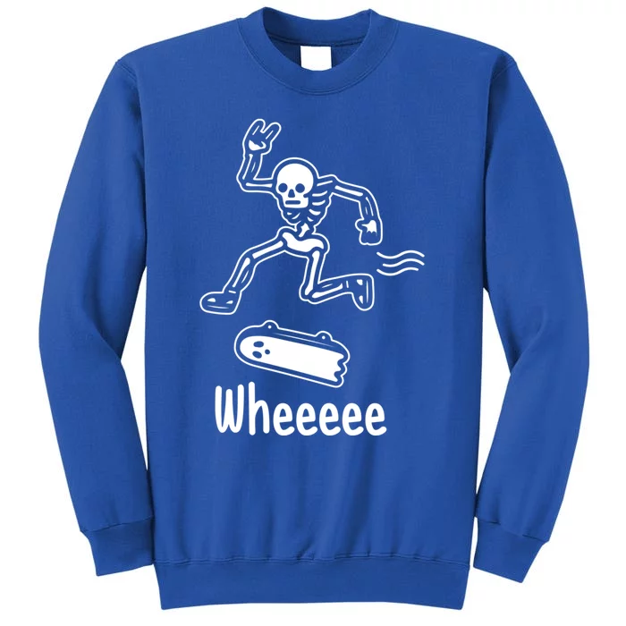 Skateboard Skeleton On Ghost Wheeeee Halloween Cute Gift Sweatshirt