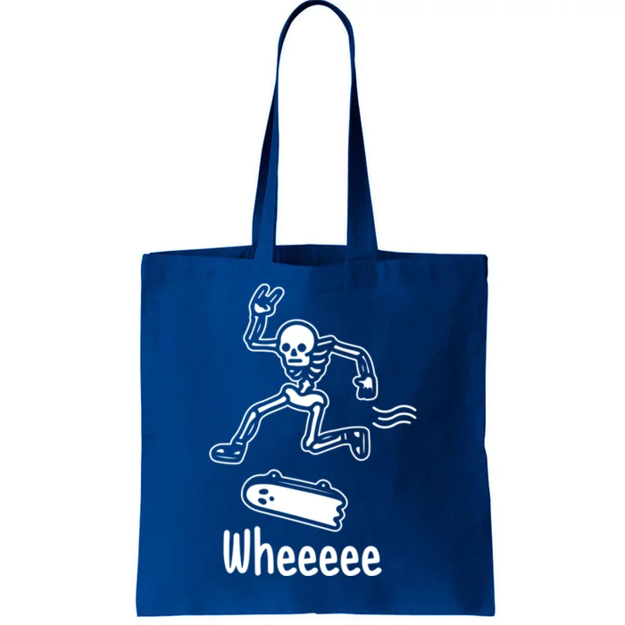 Skateboard Skeleton On Ghost Wheeeee Halloween Cute Gift Tote Bag