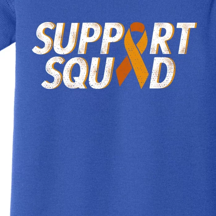 Support Squad Orange Ribbon Kidney Cancer Awareness Gift Baby Bodysuit