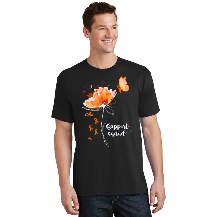 Support Squad Orange Ribbon Leukemia Blood Cancer Awareness T-Shirt