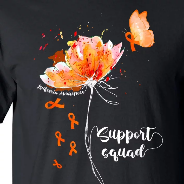 Support Squad Orange Ribbon Leukemia Blood Cancer Awareness Tall T-Shirt