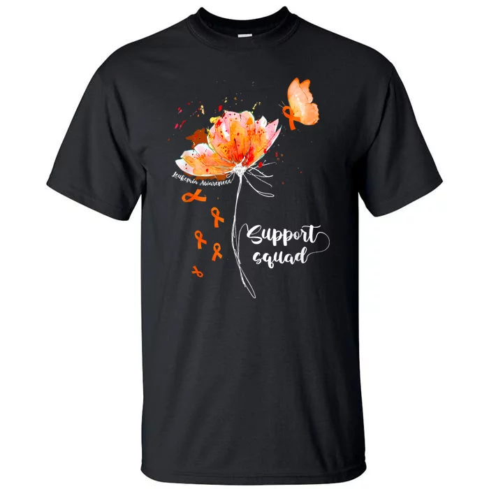 Support Squad Orange Ribbon Leukemia Blood Cancer Awareness Tall T-Shirt