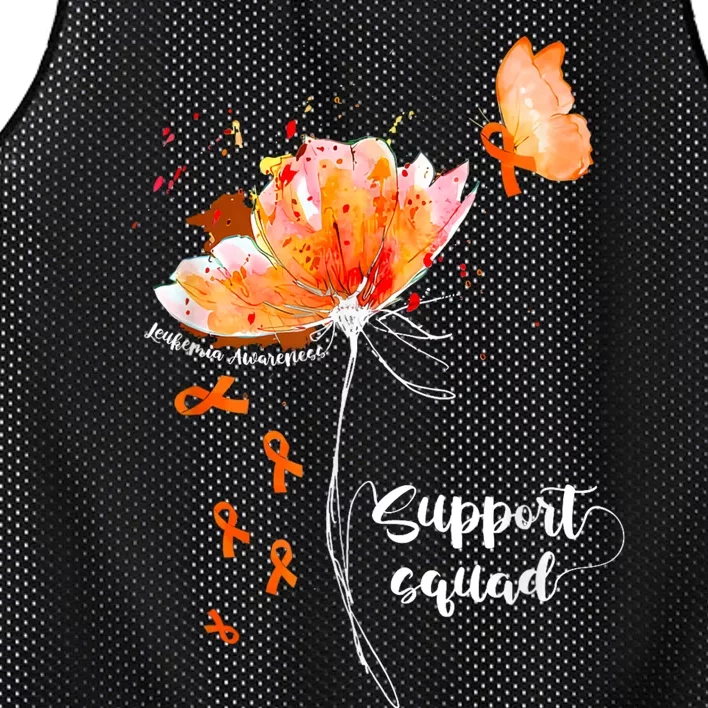 Support Squad Orange Ribbon Leukemia Blood Cancer Awareness Mesh Reversible Basketball Jersey Tank