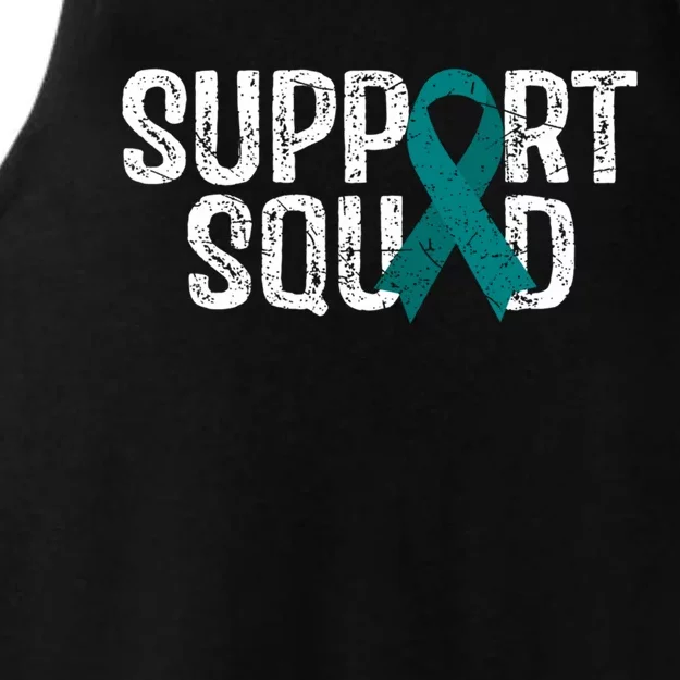 Support Squad Ovarian Cancer Awareness Gift Ladies Tri-Blend Wicking Tank