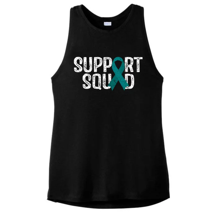 Support Squad Ovarian Cancer Awareness Gift Ladies Tri-Blend Wicking Tank