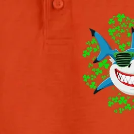 Shark St Patricks Day Shamrock Shark Wearing Green Glasses Dry Zone Grid Performance Polo