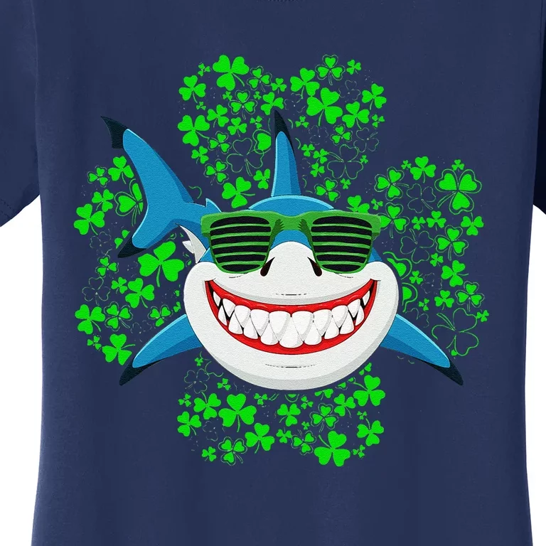 Shark St Patricks Day Shamrock Shark Wearing Green Glasses Women's T-Shirt